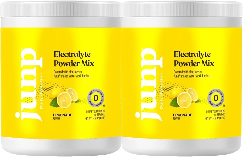 JUNP Electrolytes Toz No Sugar No Carbs – Fresh Squeezed Lemonade Drink Mix - Pyum & Salt Electrolyte Hydration Toz Zero Calorie Sugar Free Electrolyte Toz, Keto Friendly, 180 Servisler