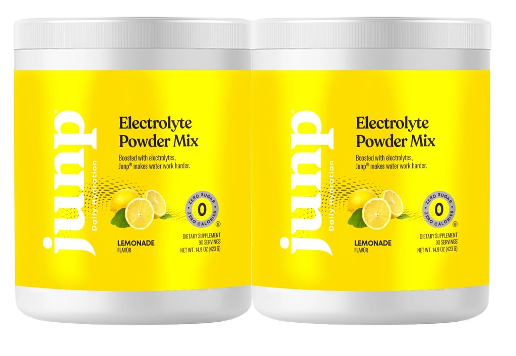 JUNP Electrolytes Toz No Sugar No Carbs – Fresh Squeezed Lemonade Drink Mix - Pyum & Salt Electrolyte Hydration Toz Zero Calorie Sugar Free Electrolyte Toz, Keto Friendly, 180 Servisler