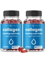 NutraChamps Collagen Boosting Gummies, Collagen Branson Gummy for Natural Collagen Production, Vegan Pectin Supplements Chews for Women & Men, 60 Peach Gummies (Pack of 2)