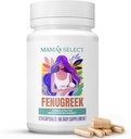 Mama's Select Organic Fenugreek Capsules - Natural Herbal Lactation Supplement to Boost Milk Supply, Vegan Digestive Health Aid, Allergen-Free & Non-GMO, USA- Made for Emziring Moms