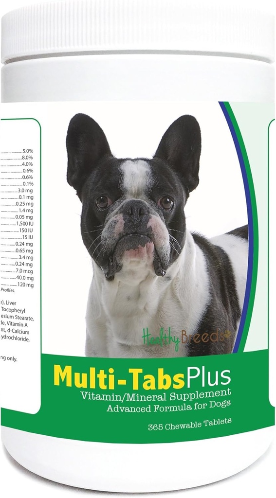 Sağlıklı Breeds Fransız Bulldog Multi-Tabs Plus Chewable Tabletler 365 Count