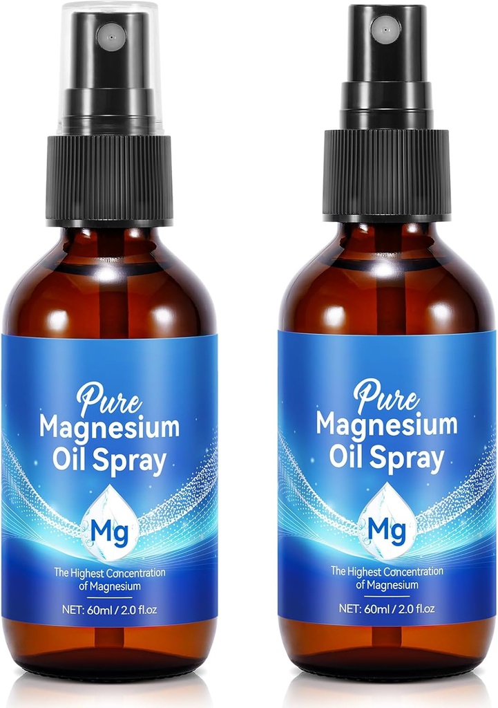 Topical Magnezyum Oil Mix, Magnezyum Pure Oil Spray for Feet, 100% Pure, Quick Abors - Essential Oils 2.02 fl oz (2 Fl Oz (Pack of 2)) ile Doğal Kaynak