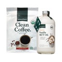 Doğal Kuvvet Organik Temiz Kahve + Kremy Vanilla MCT Oil Sche – Flavored MCT Creamer & Moldova Free Coffee – Non-GMO, DW, ve Vegan - 12 Oz Bag ve 16 Oz Glass Şişe Şişe Şişe