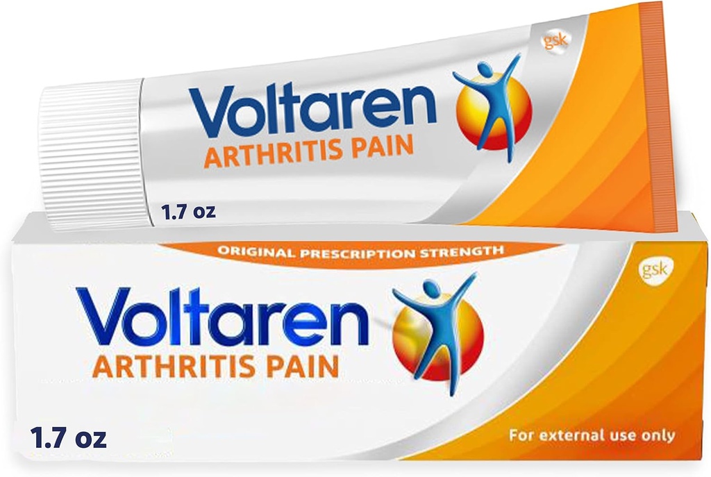 Voltaren Αρθρίτιδα Πόνος Gel για Ισχυρή Επίκαιρη Αρθρίτιδα Πόνος Ανακούφιση με Δικλοφενάκη, Δεν απαιτείται συνταγή - 1.7 oz/50 g Tube