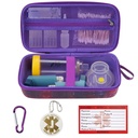 MGZNMTY Travel Carrying Case Συμβατό με το Asthma Inhaler Spacer για ενήλικες και παιδιά, Μάσκες, Inhaler Holder με Asthma Alert Tag και ιατρική κάρτα, Carabiner (μόνο περίπτωση) (Galaxy)