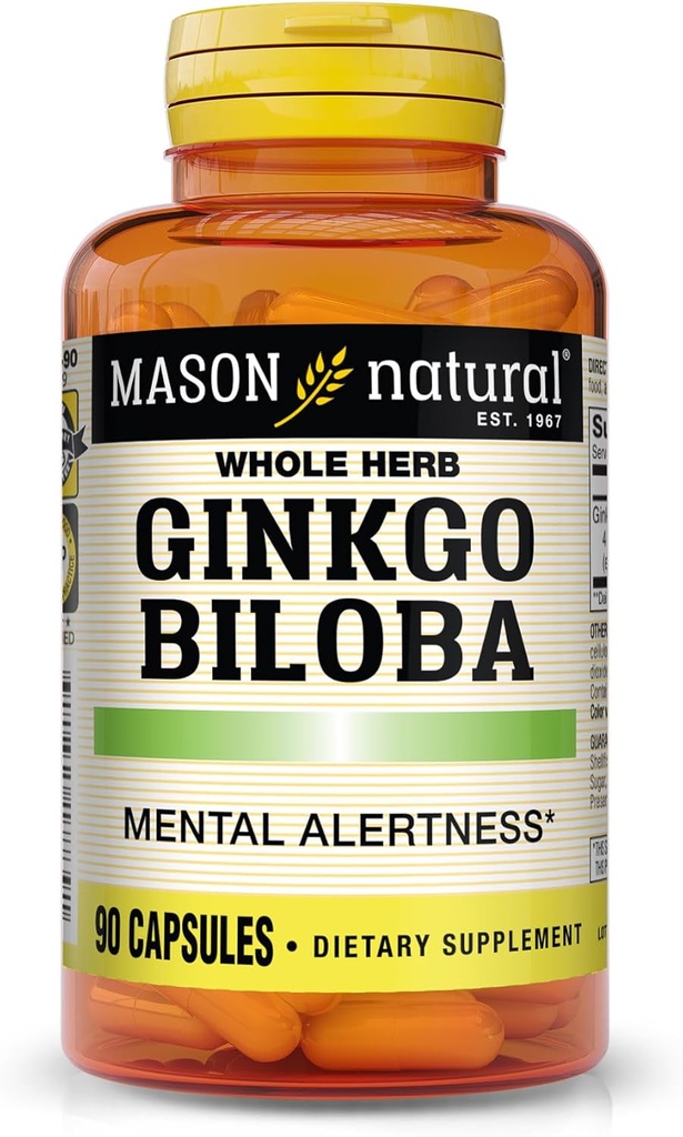 MASON NATURAL Gingko Biloba Capsules, 90 Kont