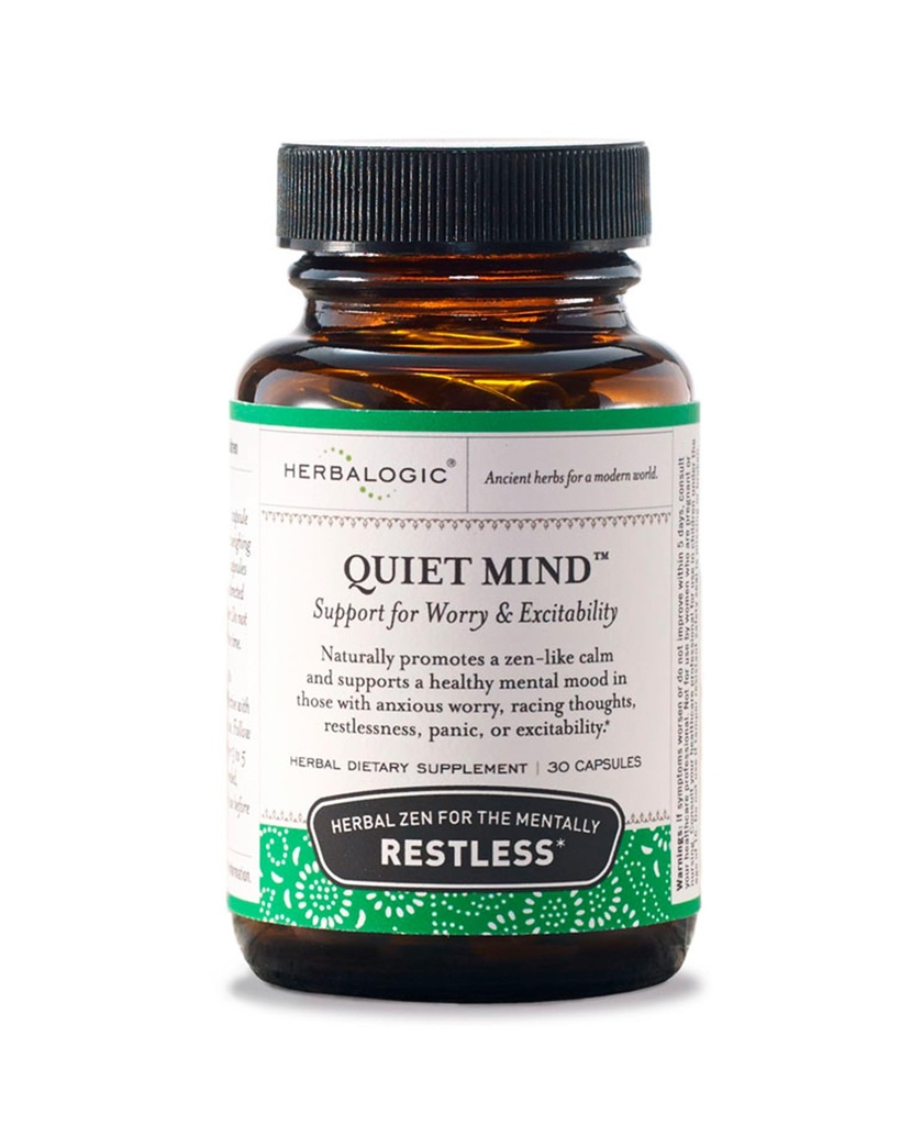 Herbalogic - Sessiz Mind Herb Capsules - Non-Sedating, Bir Zen-Like Calm - Eases Anxious Endişe ve Panicky Mood - Geleneksel Çin Formülü Pi Tang - 30 Cap Count Count Count