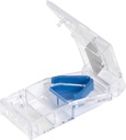 EZY DOSE Pill XS ve Lockter with Lock, Cuts Pills, Vitaminler, Tabletler, paslanmaz Çelik Bıçak, Seyahat Boyutlu, Güvenli Kes Pills ve Vitaminler, Kullanımı Kolay, Blue, Ted Free
