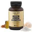 I Am Joy co. Ormus Shilajit Lion's Mane - Ultimate Brain Power! Monoatomic 24k Gold - Sadece Enerji, Hafıza ve Odaklık için Onun Türünün Sırı - 60 Vegan Capsules