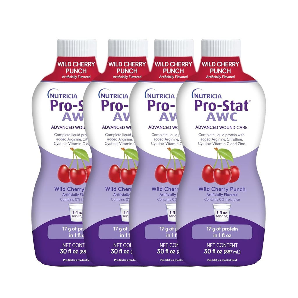Pro-Stat Gelişmiş Yara Bakımı (AWC), Yoğun Sıvı Protein Tıbbi Gıda - Wild Cherry Punch Flavor, 30 Fl Oz şişe (Dörtüncü Yara Bakımı)
