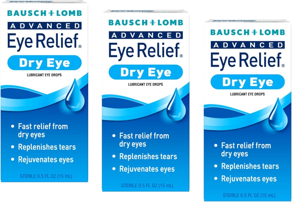 Bausch + Lomb Advanced Eye Relief, Lubricant Eye Drops for Kuru Eyes, Moisturizing & Soothing, Replenishes Tears for Fast Relief, 0,5 Fl Oz Oz