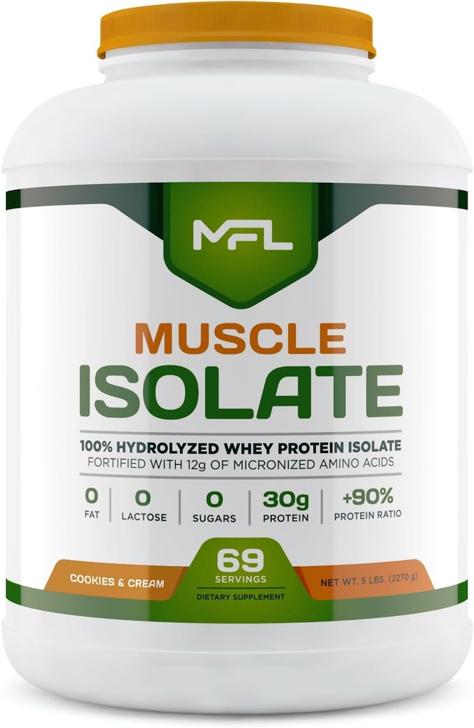 MFL% 100 Isolate protein l 30g of protein l 12g Amino Asits l Keto Friendly l Low Carbs l 5 lbs. (Kurallar ve Krem)