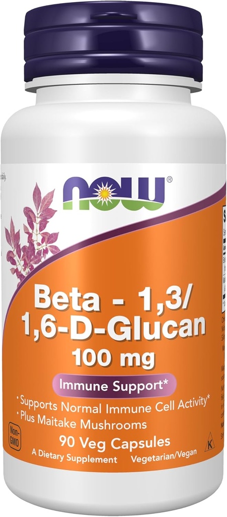 Şimdi Gıdalar Tamamlıyor, Beta 1,3/1,6- D-Glucan 100 mg with Maitake Mushrooms, 90 Veg Capsules