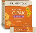 Dr. Mercola Vitamin C-PAK ile Quercetin - Daily Immune Support Drink - çinko & D3 Cool - Gluten-Free - Effervescent Orange Flavor - 30 Packets