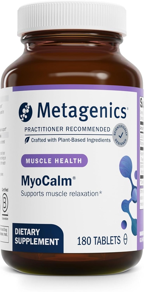 Μεταγονική MyoCalm - Συμπλήρωμα ασβεστίου & μαγνησίου για την χαλάρωση των μυών* - με Passionflower & Valerian Root για την ενισχυμένη απορρόφηση - Μη ΓΤΟ, Χωρίς γλουτένη & χορτοφαγικά - 180 δισκία