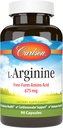 Carlson - L-αργινίνη, 675 mg, Προάγει Υγιές Κυκλοφορικό & Καρδιαγγειακό Σύστημα, 90 κάψουλες