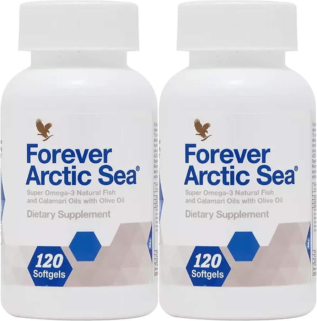 Forever Living - Arctic Sea Omega-3 Supplement - EPA and DHA Blend for Heart, Brain and Eye Health - Gluten-Free - 240 Softgels (Pack of 2)