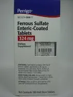 Ferrous Sulfate 324 mg Offic-coated Red Tablets 100count