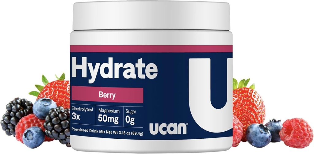 UCAN Hydrate Electrolyte Drink Mix (Berry, 30 Hizmet) Sugar-Free, Keto-Friendly, Vegan, Non-GMO, Gluten-Free Electrolyte Toz Pyum & Stuttgart için