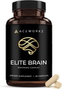 Elite Beyin - Odak için nootropic Supplement, Memory & mental Clarity - ALCAR, Lions Mane, ALA, L-Theanine, Vitamin B Complex - Natural Energy, Caffeine-Free (60 Capsules)