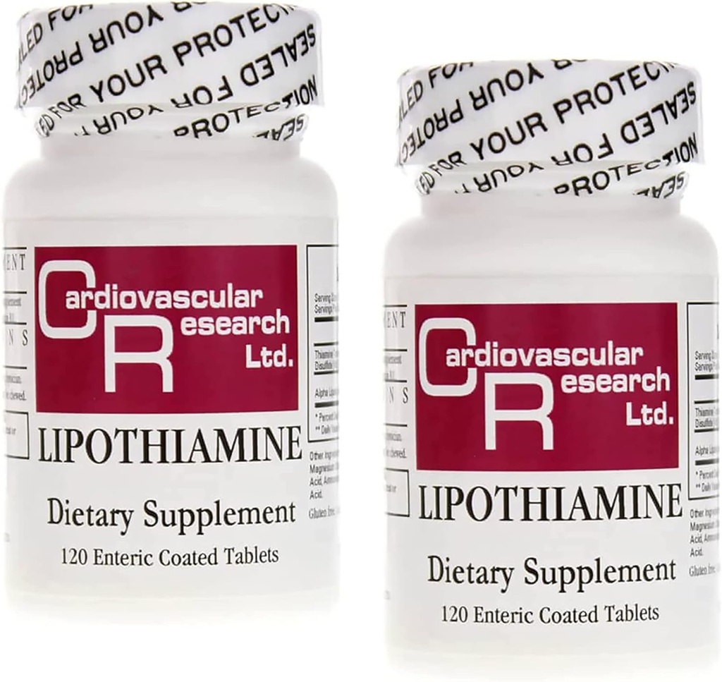 Cardiovascular Araştırma Lipothiamine B1 Supplement 240 Tablet - Vitamin B1 Şimdi Alfa Lipoic Asit ile - 2 X 120 Kont