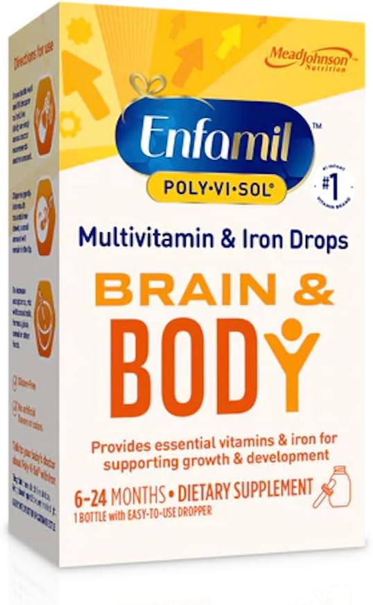 Enfamil Poly-Vi-Sol Multivitamin Supplement Drops with Iron 50 mL (Pazar Mayıs Vary)