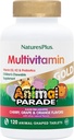 NaturesPlus Animal Parade Gold Children's Multivitamin - Assorted Cherry, Orange & Grape Flavors - 120 Animal-Shaped Chewable Tabletler, 3 - Vegan, Gluten Free - 180 Toplam Hizmetler