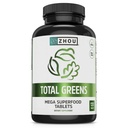 Zhou Total Greens - Super Greens Supplements, Daily Veggie Pills, Superfood Tabs, Sebze Supplements for Yetişkinler, Vitamin Tabletler - 120 Tabletler