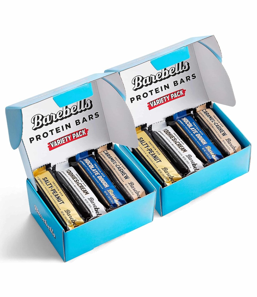 Barebells Protein Bars Çeşitli Paketi - 12 Kont, 2 Paket - Protein Snacks with 20g of High Protein - Protein Bar with 1g of Total Sugars - Perfect on The Go Protein & Kahvaltı Bars