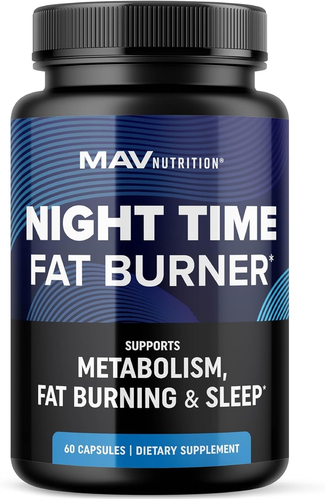 Night Time Fat Burner for Kilo Yi & Sleep Aid | Appetite Suppressant, Carb Blocker, Nighttime Metabolism Branson for Stomach Fat Burner & Night Sped with Melatonin | Non-GMO, Vegan 60ct