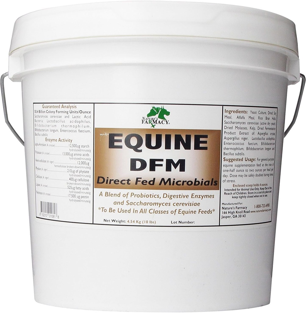 Nature's Farmacy Equine DFM (Direct Fed Microbial) Live Probiyotiks, Enzymes 50 Milyar CFU Ounce (5 Pound)