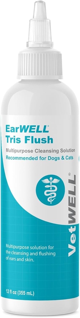 VetWELL Köpek ve Kediler için Daha Temiz Çözüm ve Enfeksiyon Tedavisi, Tris Otic Cleanser Drops Eliminate Odor ve Relieve Enfeksiyonları Yardım Ediyor - 12oz