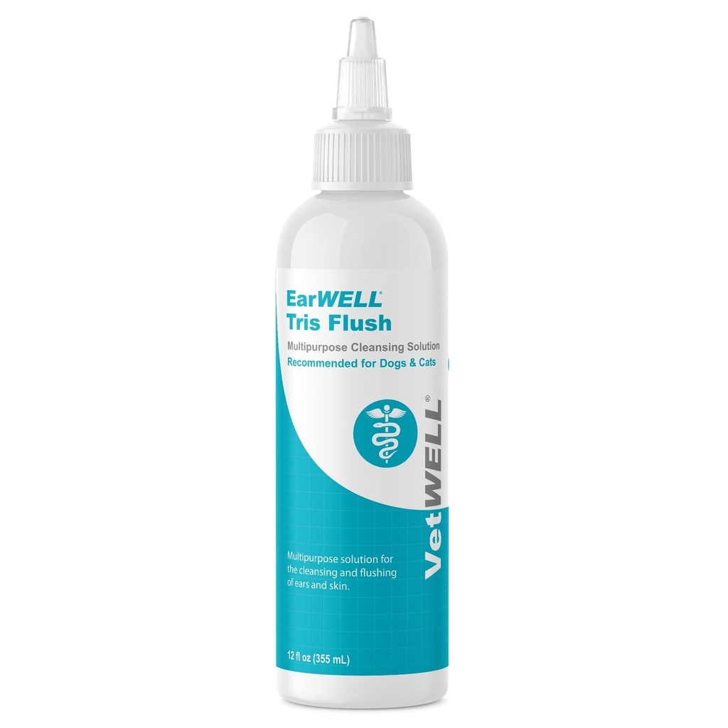 VetWELL Köpek ve Kediler için Daha Temiz Çözüm ve Enfeksiyon Tedavisi, Tris Otic Cleanser Drops Eliminate Odor ve Relieve Enfeksiyonları Yardım Ediyor - 12oz