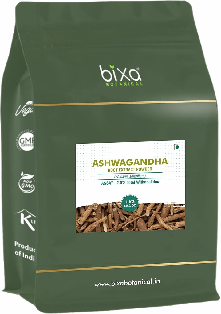Bixa BOTANICAL Ashwagandha Root Kuru Ekstraksiyon -% 2.5 Total Withanolides by Gravimetri (35.2 Ounce)