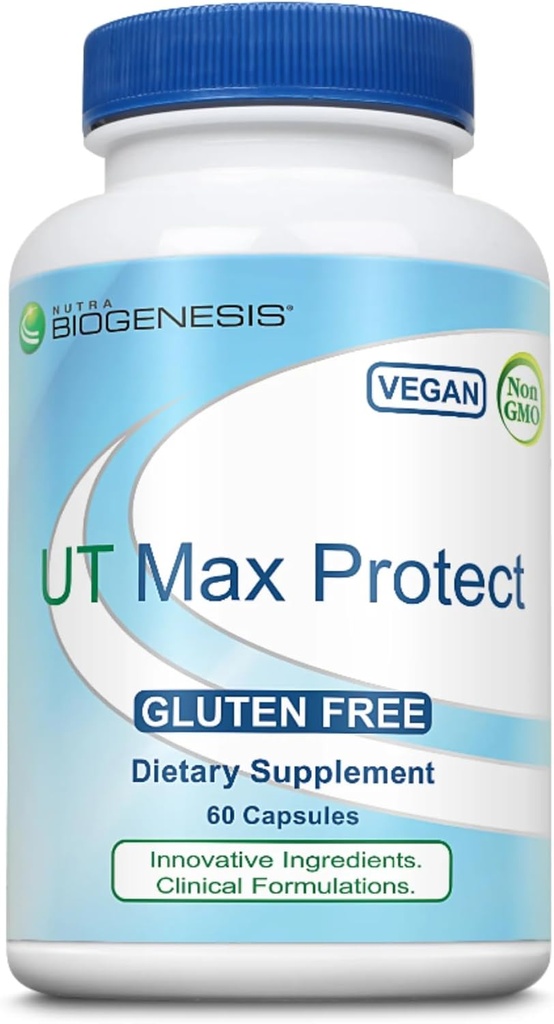 Nutra Biogenesis UT Max Protect - D Mannose Supplements for Women, Cranberry Pills for Urinary Tract Cleanse & Bladder Health, 500mg D-Mannose Per Serving - 60 Veggie Capsules