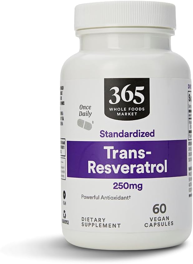 365 by Whole Foods Market, Transresveratrol 250Mg, 60 Vegg Capsules