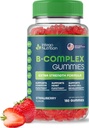 Yetişkinler için B Kompleks Vitaminleri, Kadınlar ve Erkekler için B Kompleks Vitaminleri, Enerji ve Beyin Sağlığı için Kompleks Gummies, Doğal Strawberry Flavor, 180 Count Count Count Count Count