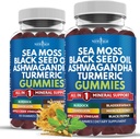 Sea Moss Gummies, Sea Moss, Black Seed, Ashwagandha, Turmeric, Manuka Honey, ACV, Dandelion, Black Pepper, Burdock, Bladderwrack, Vegan - 120 Kont