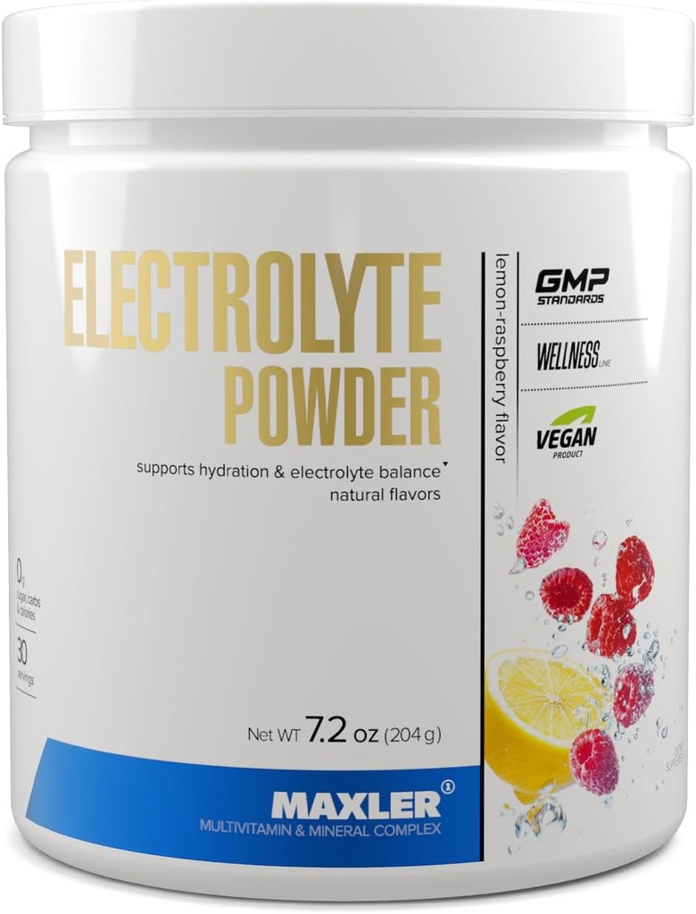Maxler Electrolyte Toz - Hydration Toz Elektrolyte Drink Mix with Trace Mineral Kompleksi - Doğal Flavors ve Sweeteners - 30 Hizmet - Lemon-Raspberry