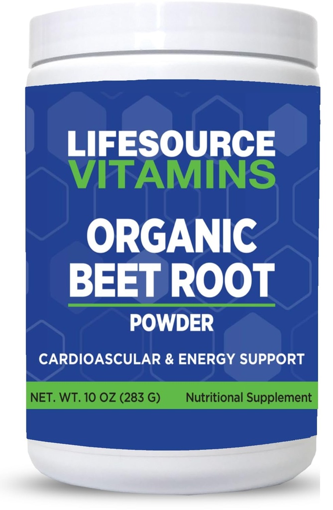 LifeSource Βιταμίνες Σκόνη ρίζας τεύτλων - Organic 10 oz - 57 Μερίδες - US California Beets - Μη ΓΤΟ