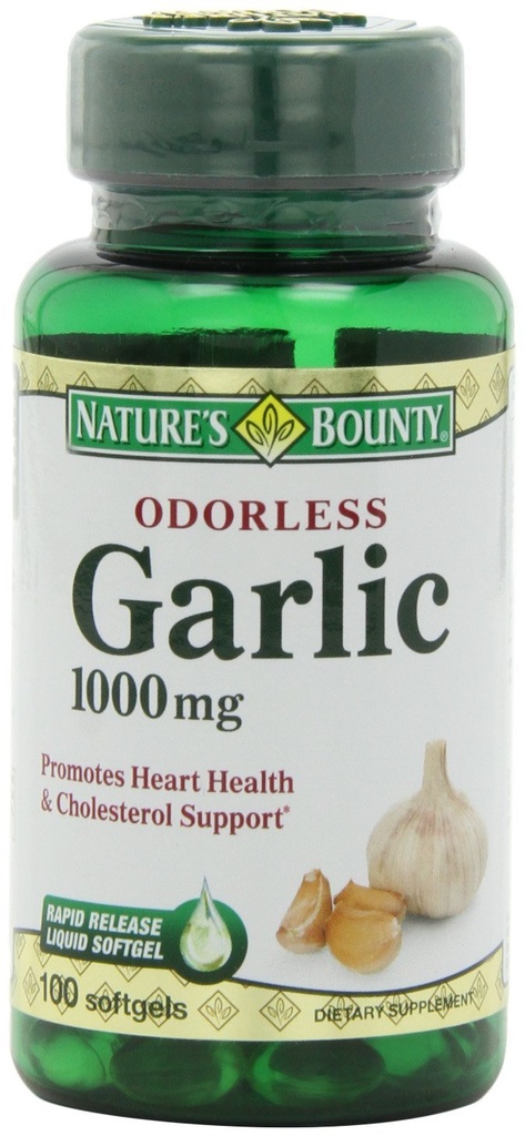Nature's Bounty Garlic Extract 1000 mg, 100 Rapid Release Softgels (πακέτο των 6)
