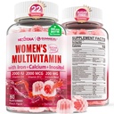 Kadın Gummies, Kalsiyum, D3 K2, Torchfolate & B12, Inositol, Daily Vitamin A, C, E, B Complex, Biotin, Iron - Energy, Immune, Bone, Skin, Hair - Vegan, Sugar Free, 60