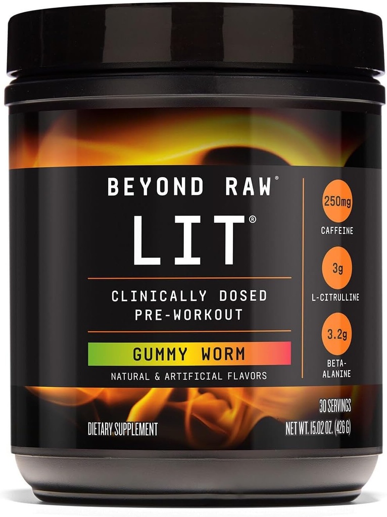 Raw LIT Pre-Workout - Gummy Worm (30 hizmet)