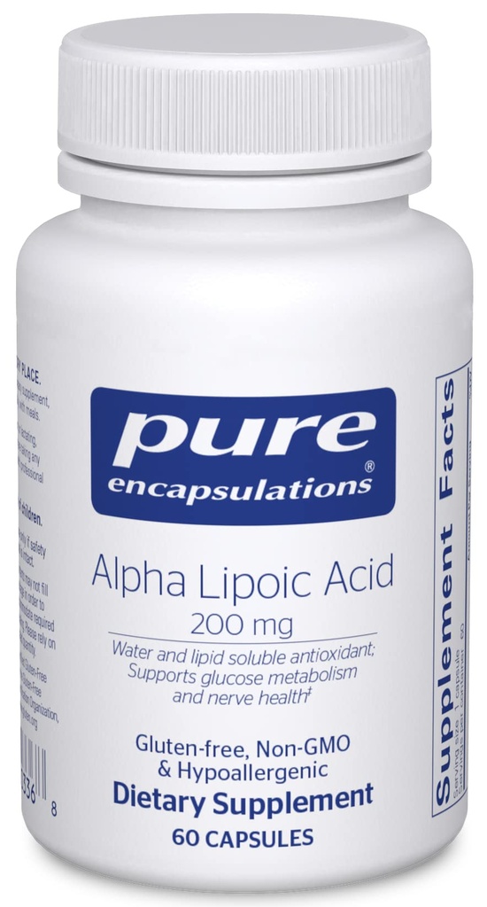 Saf Encapsulations Alpha Lipoic Acid 200 mg - 200 mg ALA - Liver & Antioksi Support* - Nerve Health & Carb Metabolism - Vegan & Non-GMO Supplement - 60 Capsules