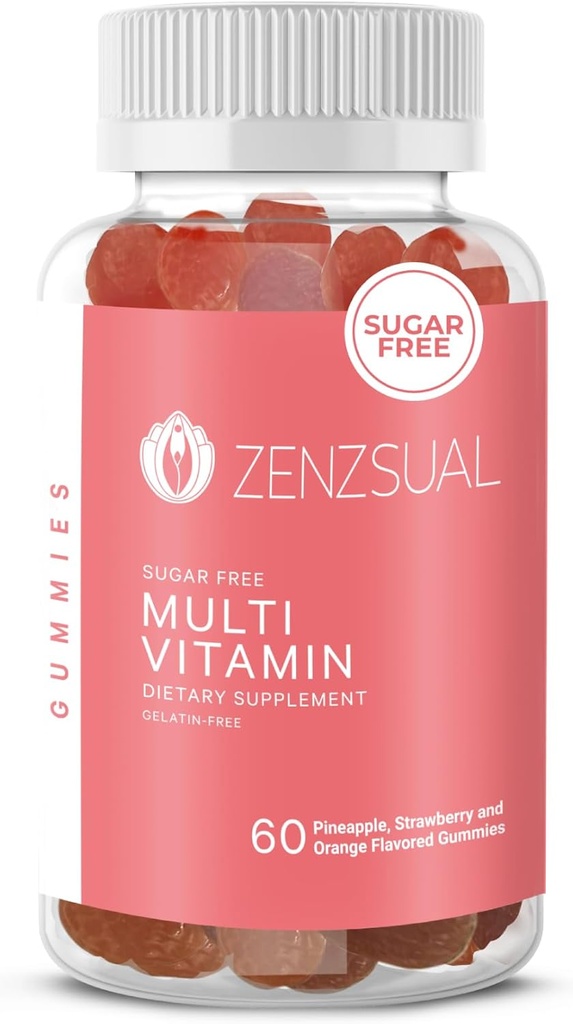 ZENZSUAL Multivitamin Gummies - Vitamin C, Biotin, çinko - Tasty, Sugar-Free, Gelatin-Free Immune Support Gummies for Daily Wellness (60 Flavored Gummies)