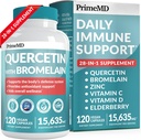28-in-1 Quercetin with Bromelain Supplement for Daily Immune Defense Support - Yetişkinler için C ve çinko Vitamin D ve Elderberry ile Zenginleştirilmiş (120ct)