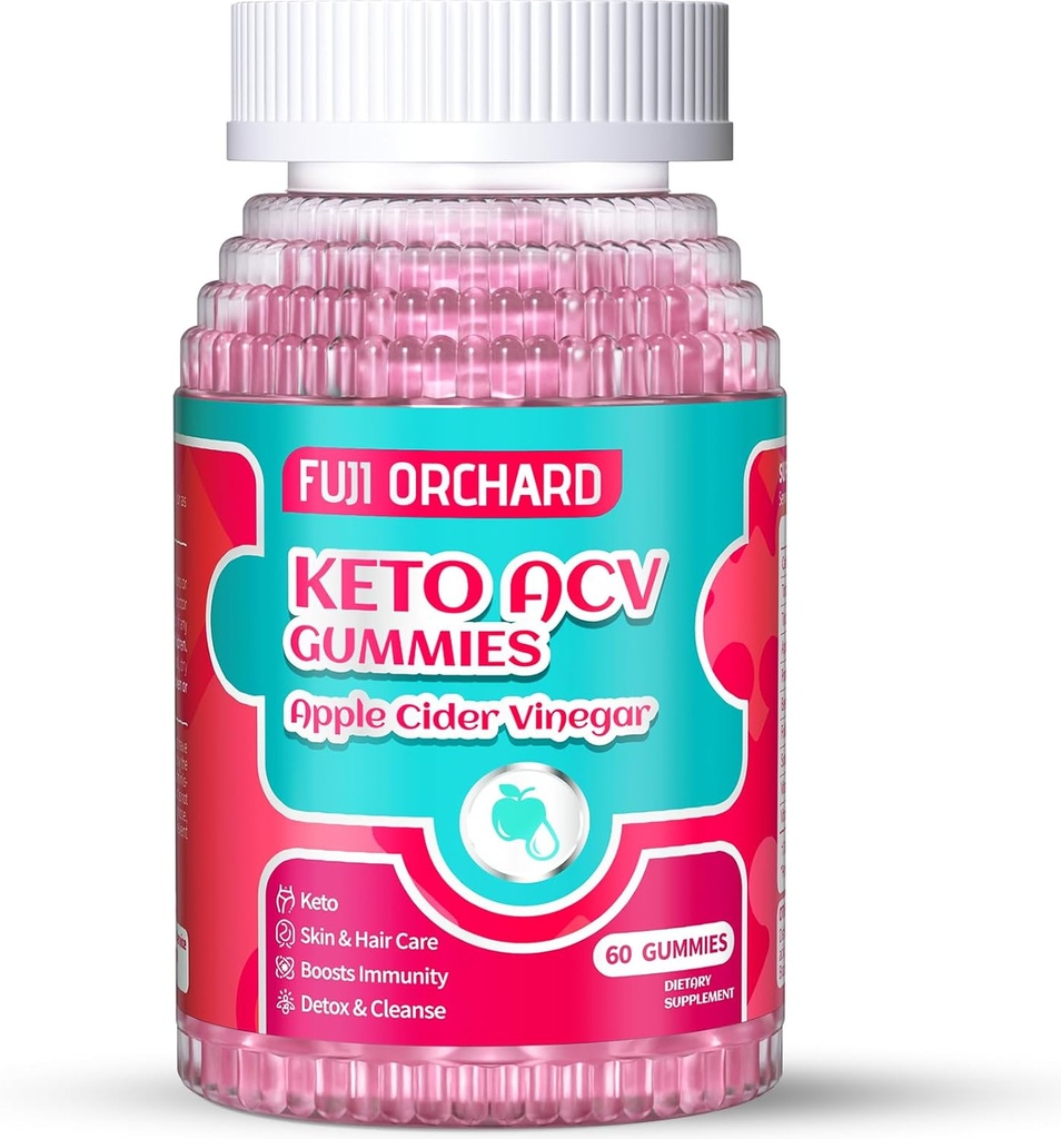 Kilo kaybı için Keto ACV Gummies - Anne, Probiyotikler, Vitaminler B6 & B12, Vegan & Non-GMO - Kadınlar için Metabolism & Fat Burn, 60 Vegan