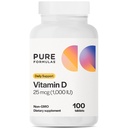 SafFormulas Vitamin D3 1000 IU 25 mcg - Sağlıklı Kemik Formasyonu, Dişler, Cardiovascular Sağlık ve Immune Support Non-GMO - 100 Count Tabletler