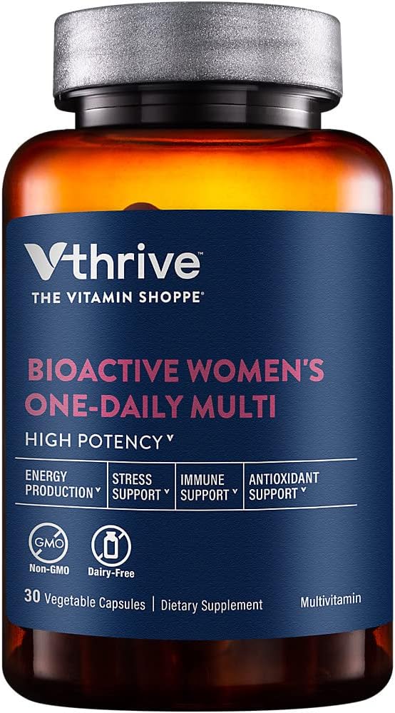 Vthrive Once Daily bioactive Multivitamin for Women Advanced Formula to Support Health Aging, Stress Management, and General Vitality with Essential Nutrients (30 Vegetarian Capsules)
