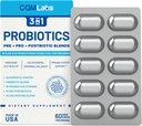 Probiyotikler 1 - Prebiyotiks + Probiyotiks + Postbiyotiks Tek başına! Nitrogen P, Double-foil Flic için bireysel olarak paketlendi - CGM Laboratuvarları tarafından 60 Veg caps